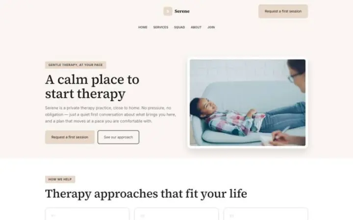 Verkkosivut alalle: terapeutti