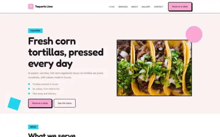 Verkkosivut alalle: taqueria