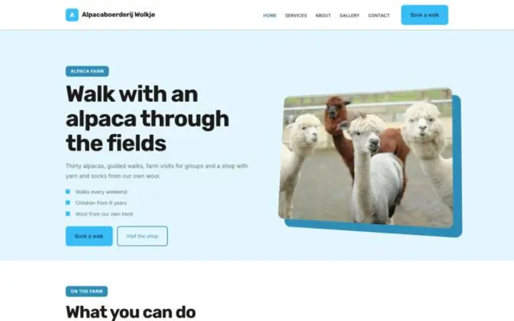 Teema Alpacaboerderij Wolkje