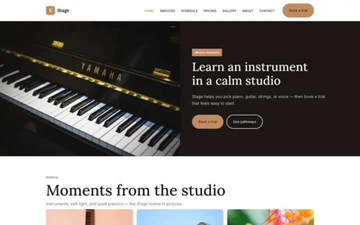 Verkkosivut alalle: musiikkitunnit