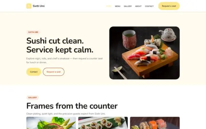 Verkkosivut alalle: sushi