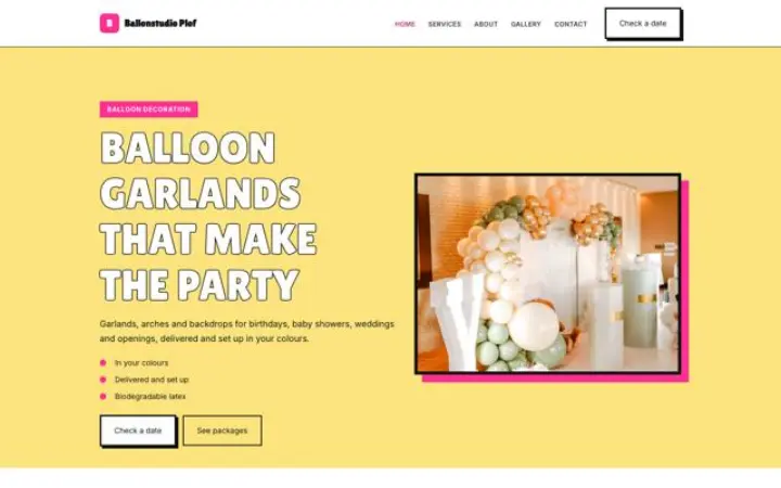 Verkkosivut alalle: ilmapallokoristelu