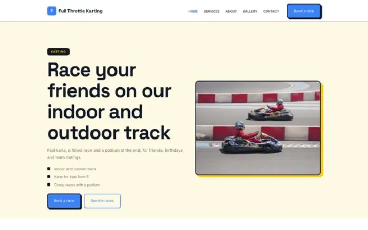 Verkkosivut alalle: kartingrata