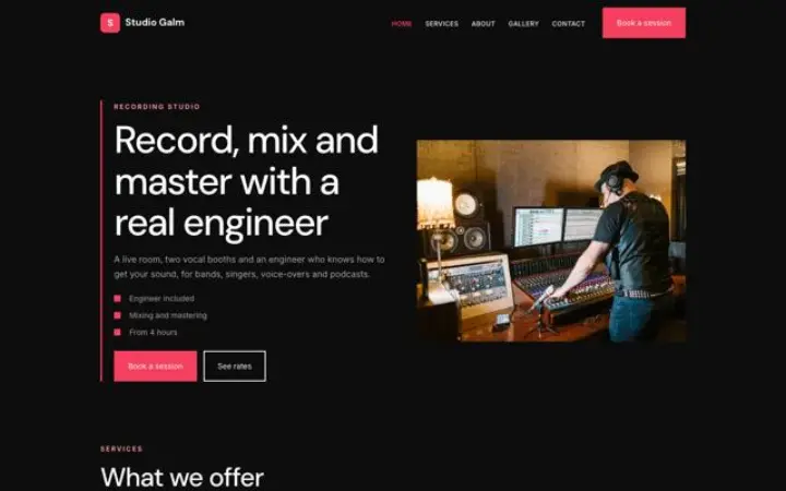 Verkkosivut alalle: äänitysstudio