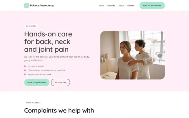 Verkkosivut alalle: osteopaatti